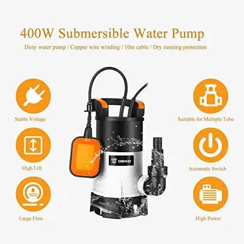 DEKO 400W Bomba de aguas sucias con interruptor de flotador y flujo máximo de 8000L/H, para riego de piscinas y jardines Mejora del hogar DEKO Bombas sumergibles, DEKO, Mejora del hogar SacrificioShop sacrificioshop.com {{ shop.shopifyCountryName }} {{ shop.shopifyProvince }} B08RN5W5MZ 33.99 DEKO 400W Bomba de aguas sucias con interruptor de flotador y flujo máximo de 8000L/H, para riego de piscinas y jardines - Default Title