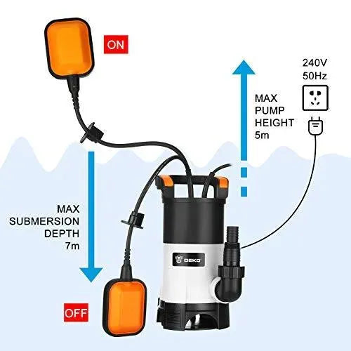 DEKO 400W Bomba de aguas sucias con interruptor de flotador y flujo máximo de 8000L/H, para riego de piscinas y jardines Mejora del hogar DEKO Bombas sumergibles, DEKO, Mejora del hogar SacrificioShop sacrificioshop.com {{ shop.shopifyCountryName }} {{ shop.shopifyProvince }} B08RN5W5MZ 33.99 DEKO 400W Bomba de aguas sucias con interruptor de flotador y flujo máximo de 8000L/H, para riego de piscinas y jardines - Default Title