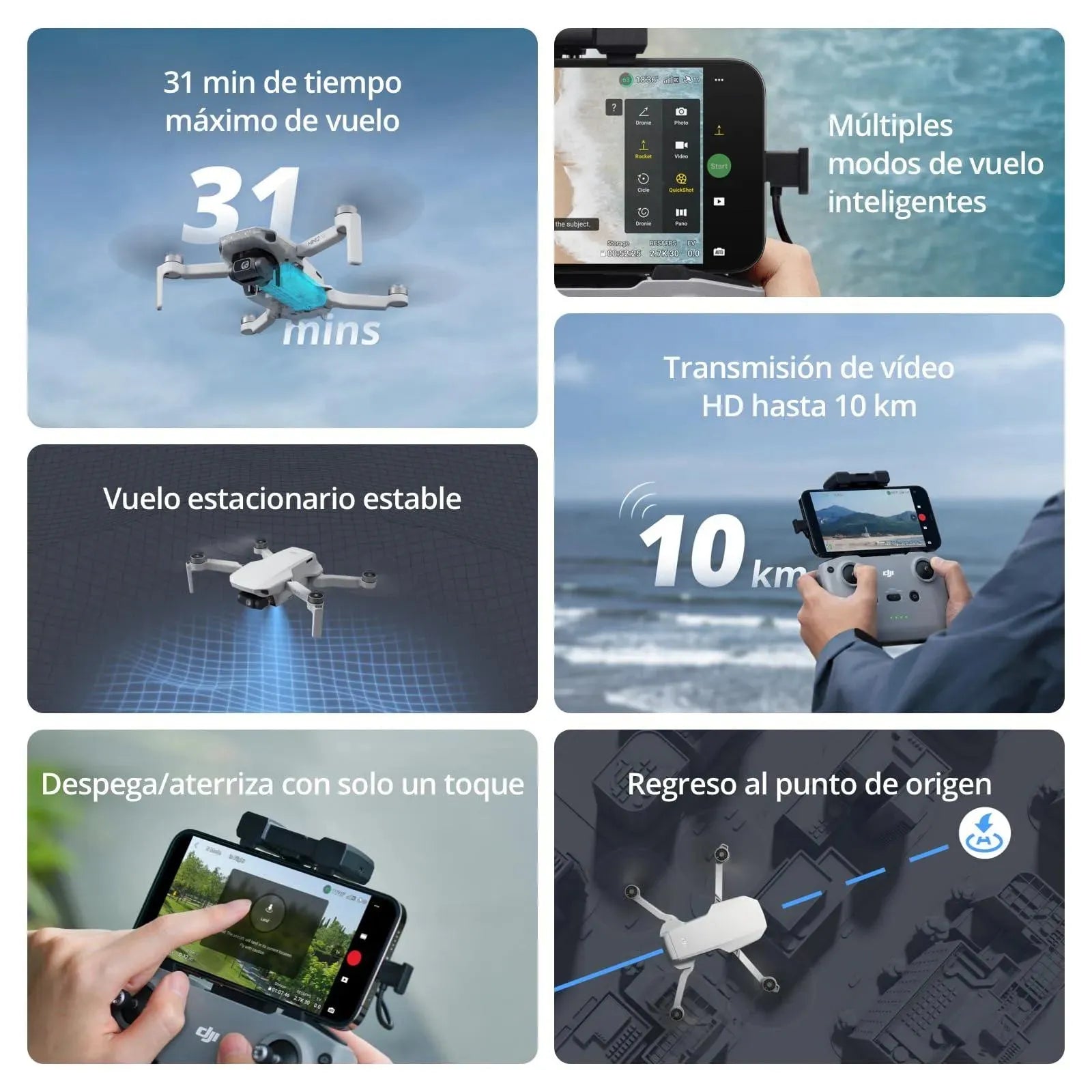 DJI Mini 2 SE, Vídeo 2.7K, Modos inteligentes, transmisión de vídeo a 10 km, 31 minutos de vuelo, menos de 249 g Cámara DJI Cámara, DJI, Drones SacrificioShop sacrificioshop.com {{ shop.shopifyCountryName }} {{ shop.shopifyProvince }} B0CQ89V1M2 423.25 DJI Mini 2 SE, Vídeo 2.7K, Modos inteligentes, transmisión de vídeo a 10 km, 31 minutos de vuelo, menos de 249 g - Default Title