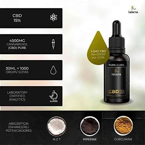 LALANA CBD Oil - Auténtico Aceite CBD 15% | 30ml | 4500 mg CBD puro | Base de Aceite MCT (coco), curcumina y piperina | 0% THC Aparatos para el cuidado personal LALANA OIL Aceites portadores, Aparatos para el cuidado personal, LALANA OIL SacrificioShop sacrificioshop.com {{ shop.shopifyCountryName }} {{ shop.shopifyProvince }} B098FBRGPT 21.99 LALANA CBD Oil - Auténtico Aceite CBD 15% | 30ml | 4500 mg CBD puro | Base de Aceite MCT (coco), curcumina y piperina | 0% THC - Default Title