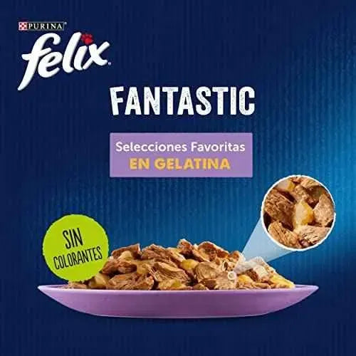 Purina Felix Fantastic Comida Húmeda para Gato Adulto Pack Surtido, 44 sobres de 85g Productos para animales Felix Felix, Húmeda, Productos para animales SacrificioShop sacrificioshop.com {{ shop.shopifyCountryName }} {{ shop.shopifyProvince }} B08WSYSQVL 19.29 Purina Felix Fantastic Comida Húmeda para Gato Adulto Pack Surtido, 44 sobres de 85g - Default Title